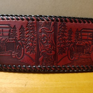 1970'S cuero genuino bi-fold pequeña cartera coches antiguos piel de vaca hippie hecho a mano EE.UU. marrón bronceado negro azul doble costura NOS 7 "x3"
