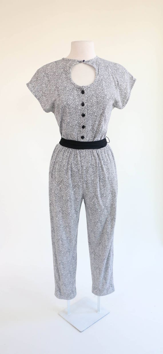 vtg 80s zebra print jumpsuit by all that jazz cal… - image 7