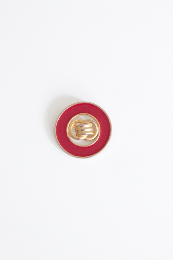 vtg enamel circle brooch pin