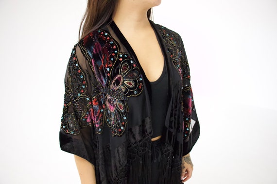 fringed butterfly sequins kimono - image 4