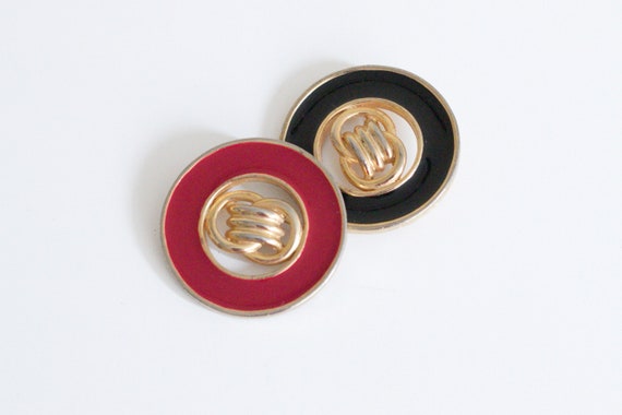 vtg enamel circle brooch pin - image 3