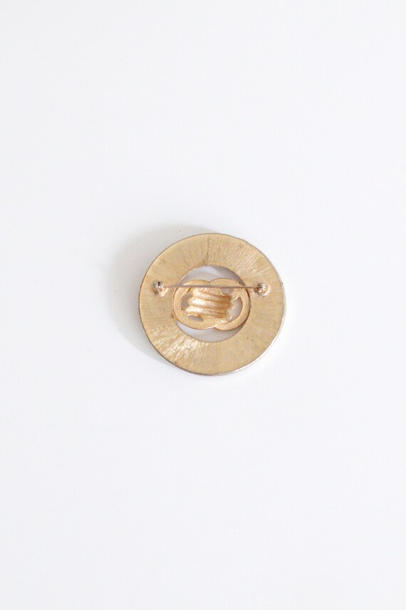 vtg enamel circle brooch pin - image 2