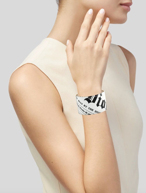 【John Galliano】Newspaper bracelet RARE CHRISTIAN DIOR Vintage John Galliano Newspaper Print