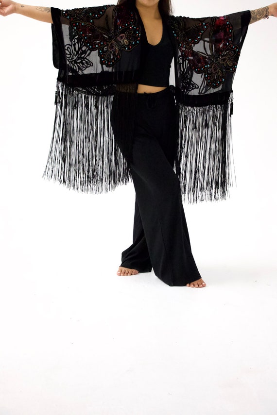 fringed butterfly sequins kimono - image 2