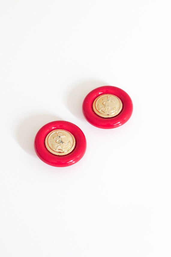 vtg resin anchor clip-on earrings