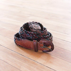 vtg Leder Webgürtel