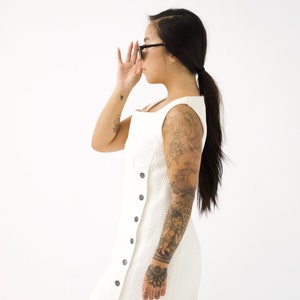 vtg 1997 CHANEL Mini Dress w. Logo Buttons