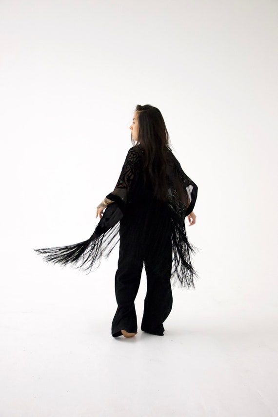 fringed butterfly sequins kimono - image 1