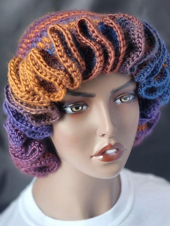 Colorful Handmade Crochet Ruffle Bucket Hat - Stylish Women Everyday Headwear.