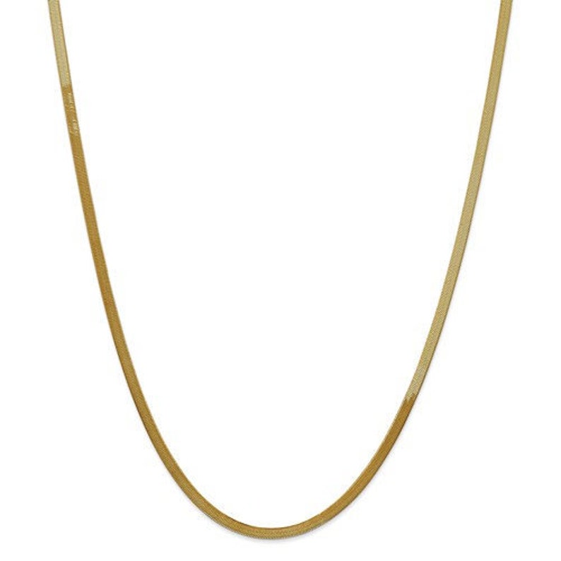 14k Solid Yellow Gold 3mm Silky Herringbone Bracelet Necklace Pendant Chain Lobster Clasp 7 8 16 18 20 24 30 inches