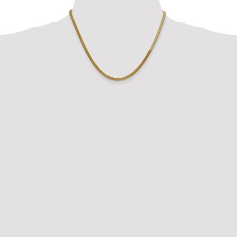 14k Solid Yellow Gold 3mm Silky Herringbone Bracelet Necklace Pendant Chain Lobster Clasp 7 8 16 18 20 24 30 inches