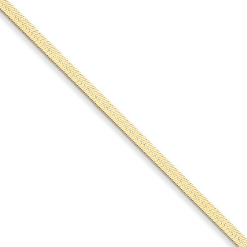 14k Solid Yellow Gold 3mm Silky Herringbone Bracelet Necklace Pendant Chain Lobster Clasp 7 8 16 18 20 24 30 inches