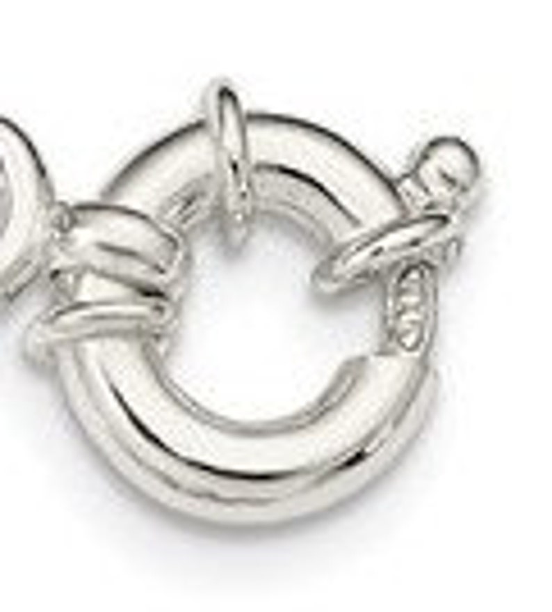 Sterling Silver Solid 8mm Fancy Link Rolo Necklace Chain Spring Ring Clasp 17.5 inches