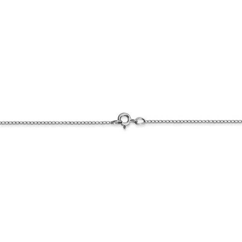 14K Solid White Gold 0.42 mm Thin Polished Curb Necklace Chain S