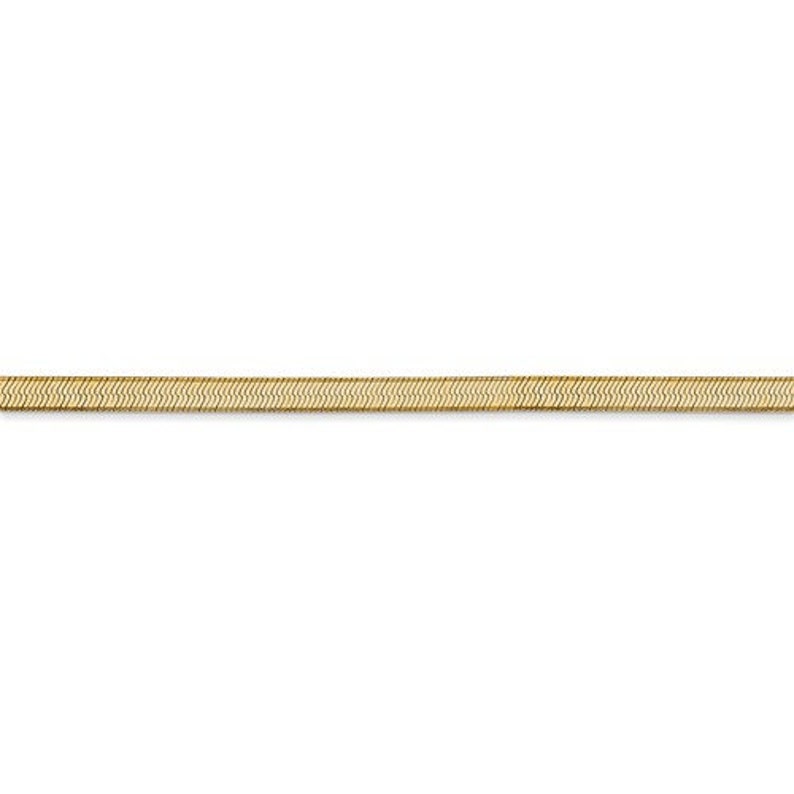 14k Solid Yellow Gold 3mm Silky Herringbone Bracelet Necklace Pendant Chain Lobster Clasp 7 8 16 18 20 24 30 inches