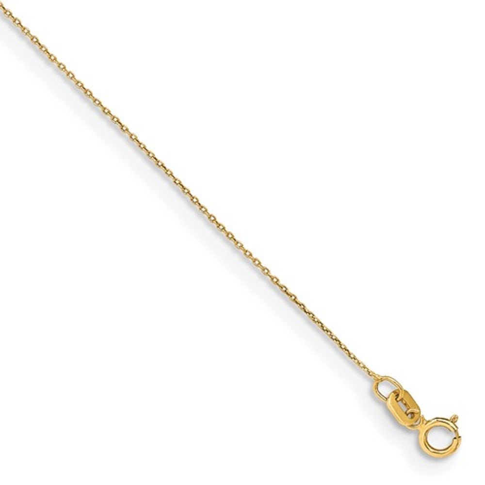 14K Yellow Gold .75mm Solid Polished Cable Chain Necklace Multiple Sizes 14K Yellow Gold .75mm Solid Polished Cable Chain Necklace Multiple Sizes
