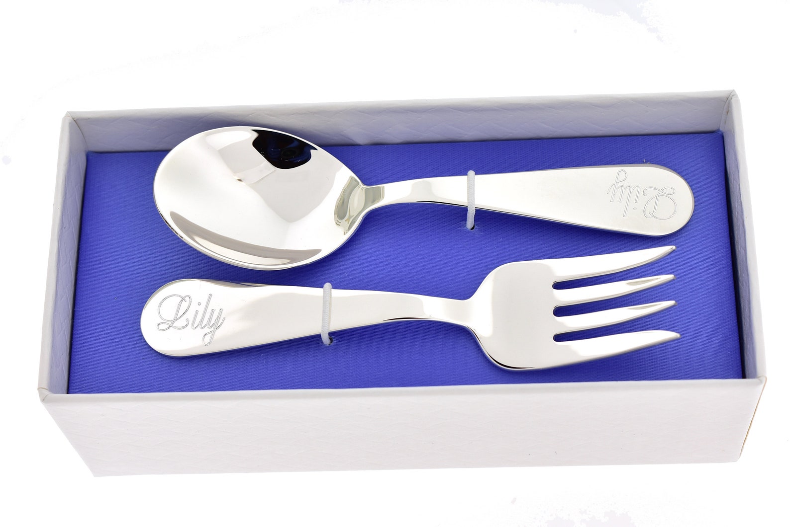 Sterling Silver Baby or Child Spoon Fork Set Custom Engraved Etsy