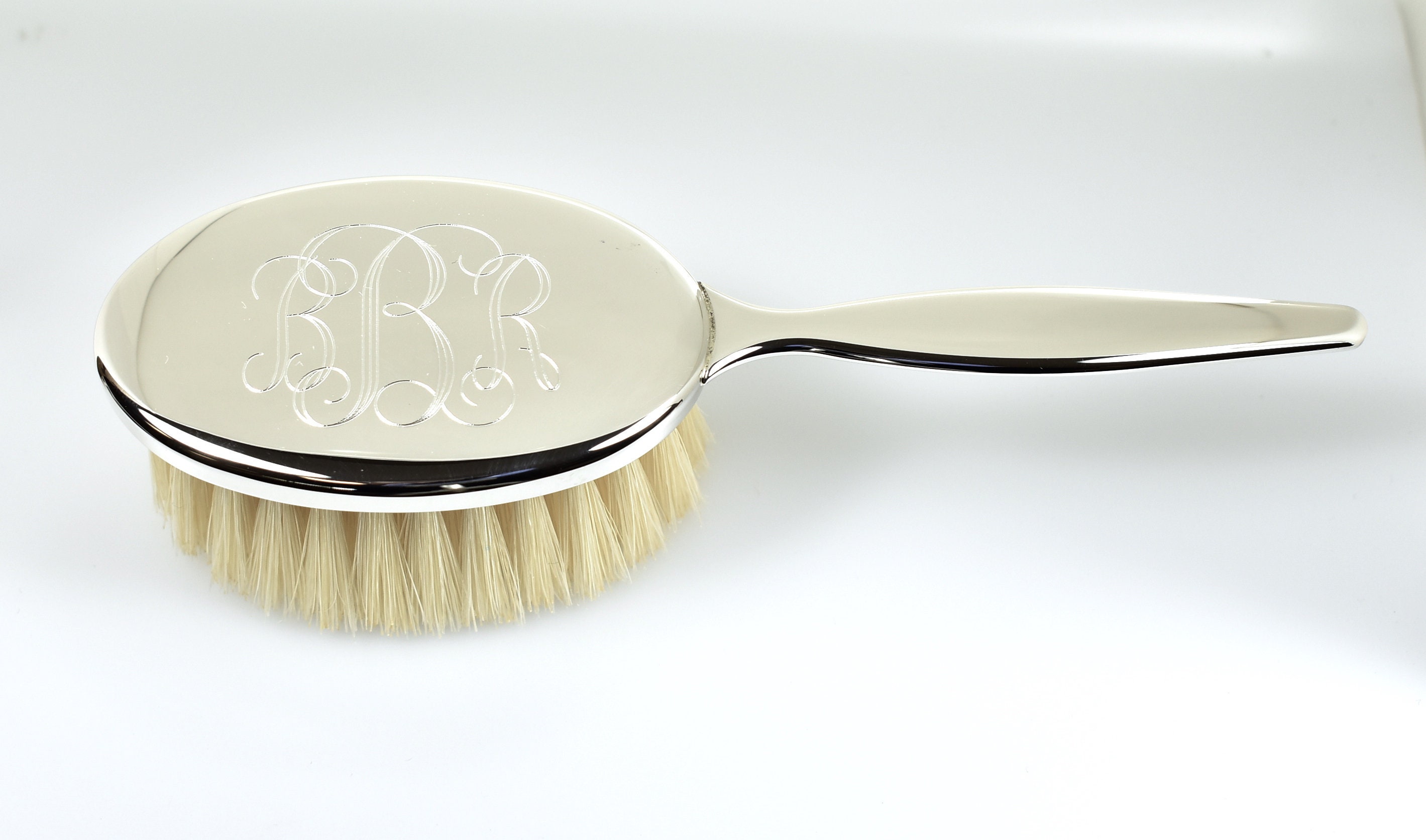 Sterling Silver Baby Girl Polished Hair Brush With Handle Etsy UK