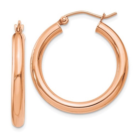 Mia Diamonds 14k Rose Gold 2mm Polished Hoop Earrings