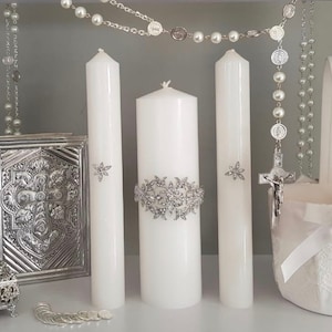 Conjunto / Laço para Cerimônia Católica de Casamento, Moedas da Unidade, Arras, Vela da Unidade, Cesta da Florista e Caixa de Anel