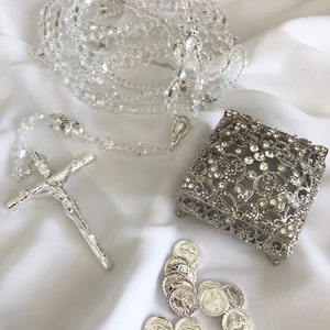 Lazo de Boda / Arras de Boda Plateadas / Lazo de Boda Plateado / Lazo Tradicional de Cristal