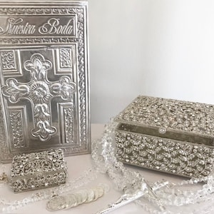 Biblia de Boda de Repujado, Set de Velacion de Boda, Rosario