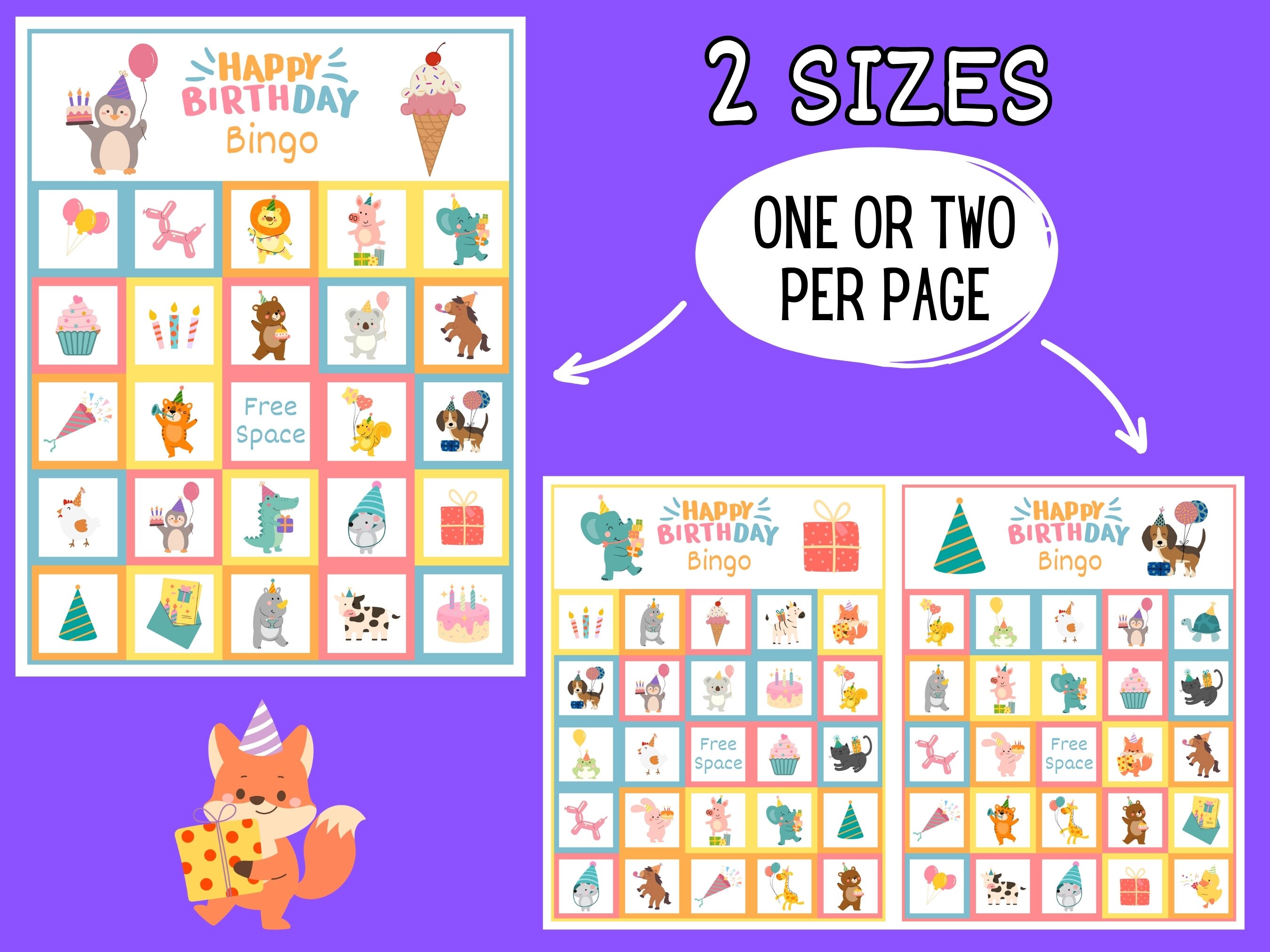 Printable Kids Birthday Game Bingo Cards, Instant Digital Download PDF ...