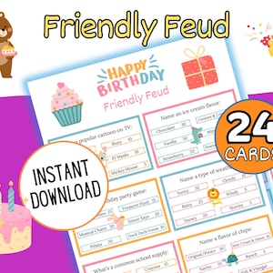 Printable Kids Birthday Friendly Feud, Instant Digital Download PDF, Animal  Classroom Group Party Game, Family Feud, Fun for Kids Boy Girl