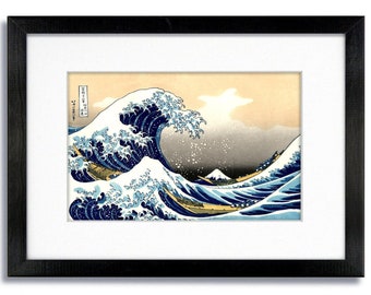 Katsushika hokusai the great wave of kanagawa  - mounted & framed print