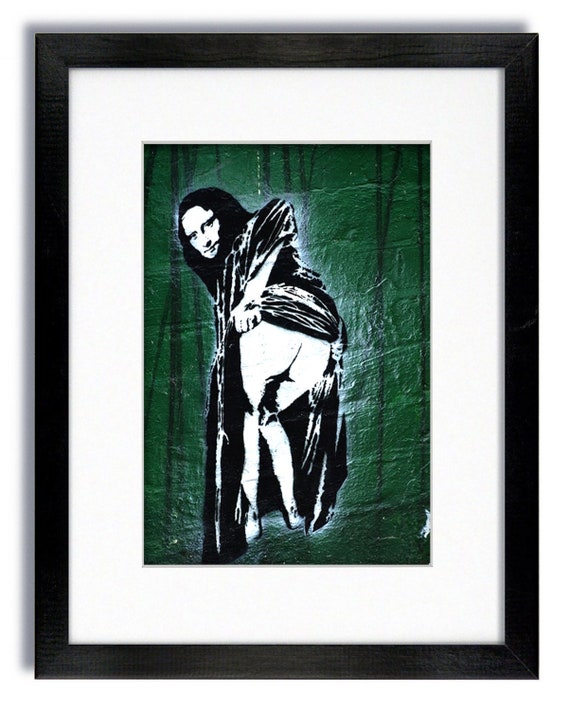 Mounted & Framed Print The Flashing Mona Lisa Details about   Banksy