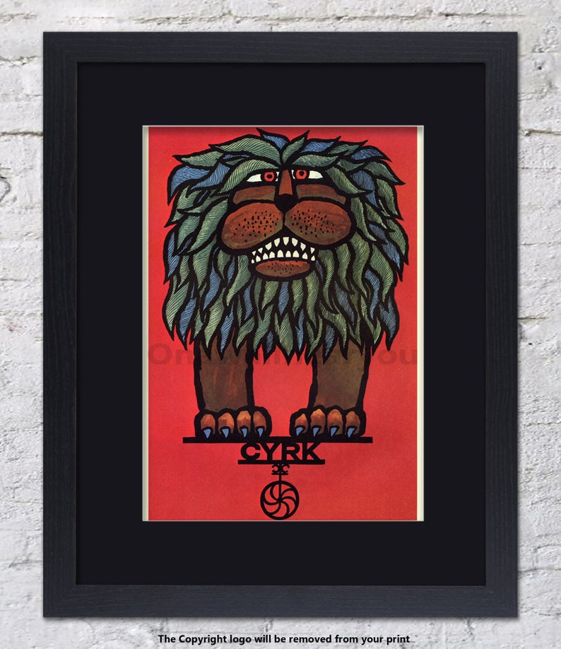 Mounted /& Framed Vintage Print Cyrk Circus Polish Poster
