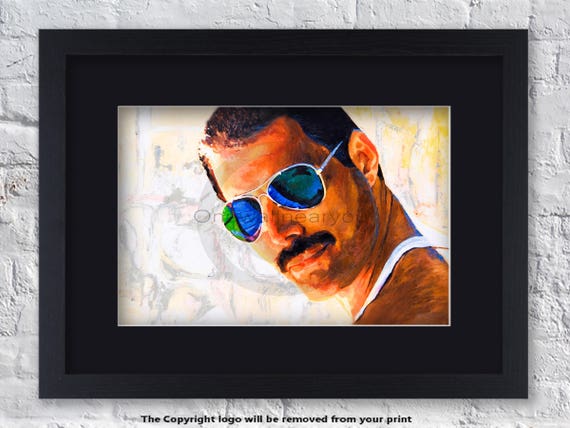 Freddie Mercury Inspired Art Occhiali da sole Mounted \u0026 | Etsy Italia