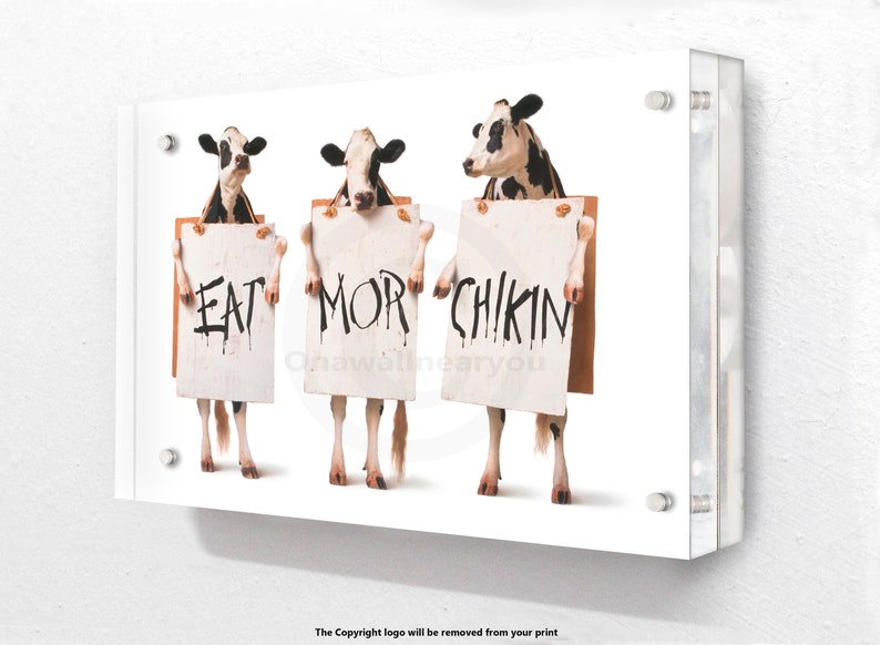 Banksy - Eat Mor Chikin - Acrylic Block Photo Frame Banksy - Eat Mor Chikin - Acrylic Block Photo Frame