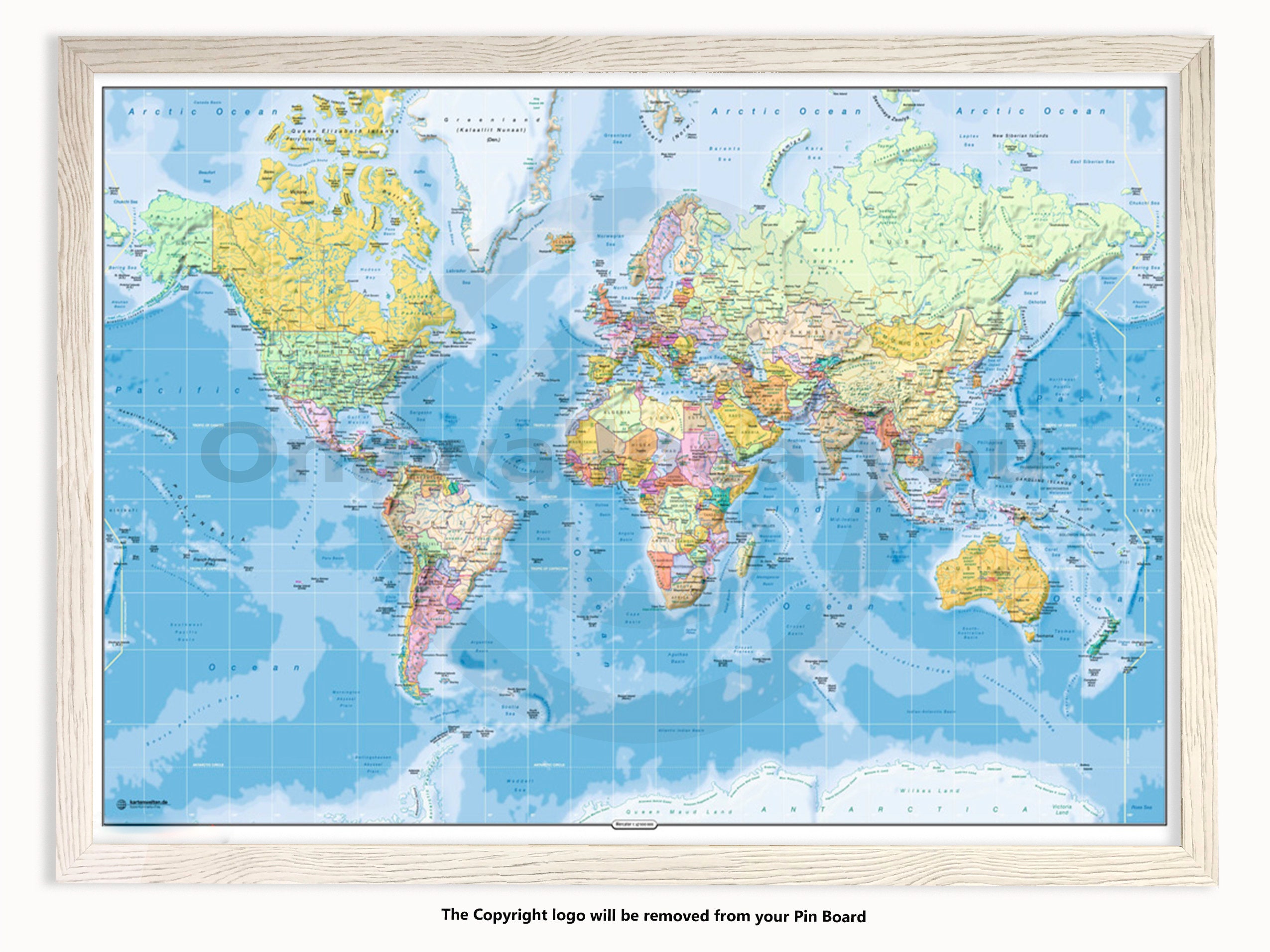 Физическая карта мира в высоком разрешении 18457х11772