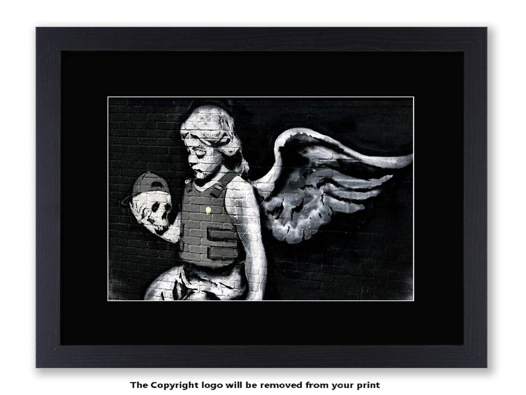 Banksy Angel Bulletproof Vest Mounted & Framed Print Etsy