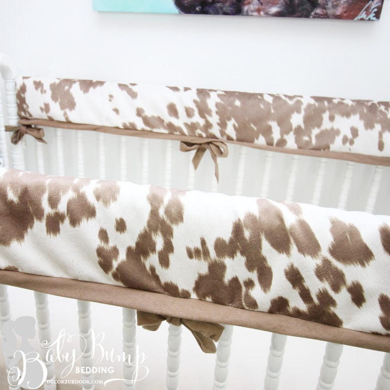 Tan Cowhide Gender Neutral Baby Crib Bedding Rustic Cowhide Etsy