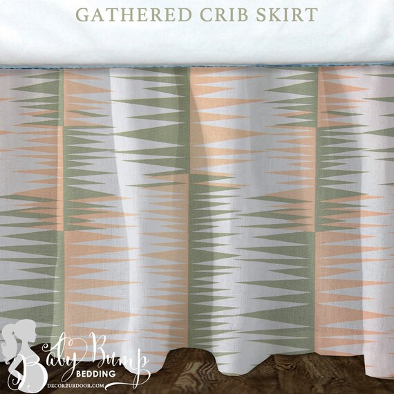 green crib skirt