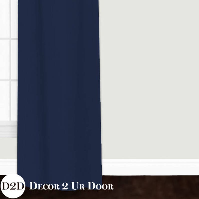 Solid Navy Custom Baby Nursery Curtains