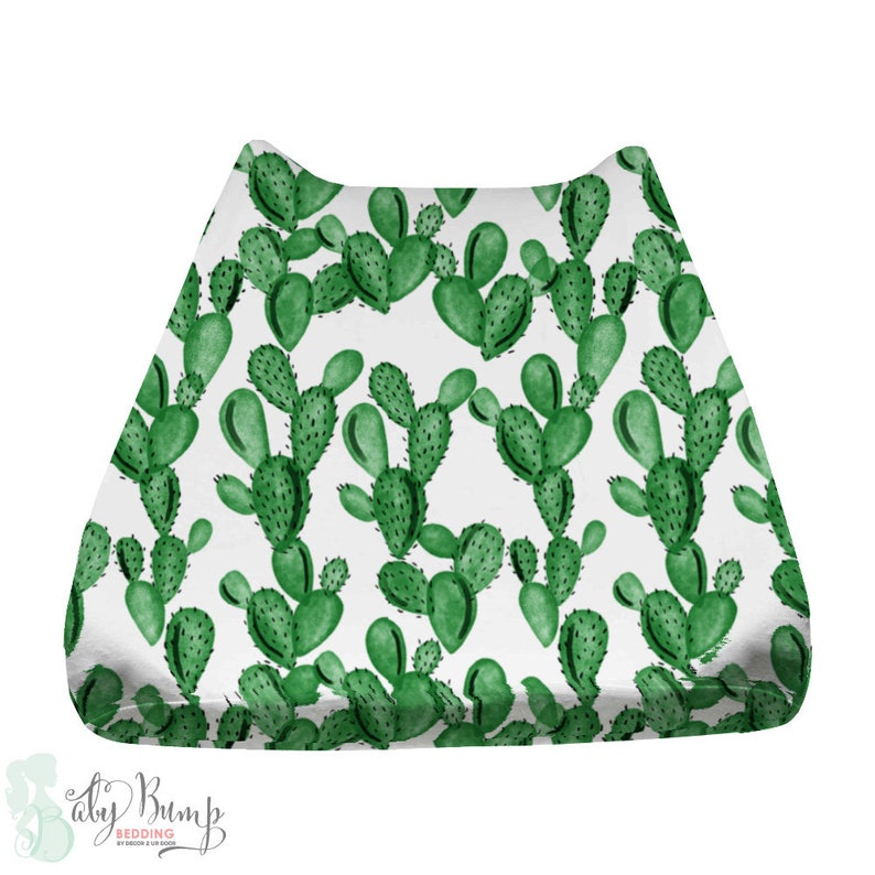 Watercolor Cactus Gender Neutral Baby Changing Pad Cover Etsy