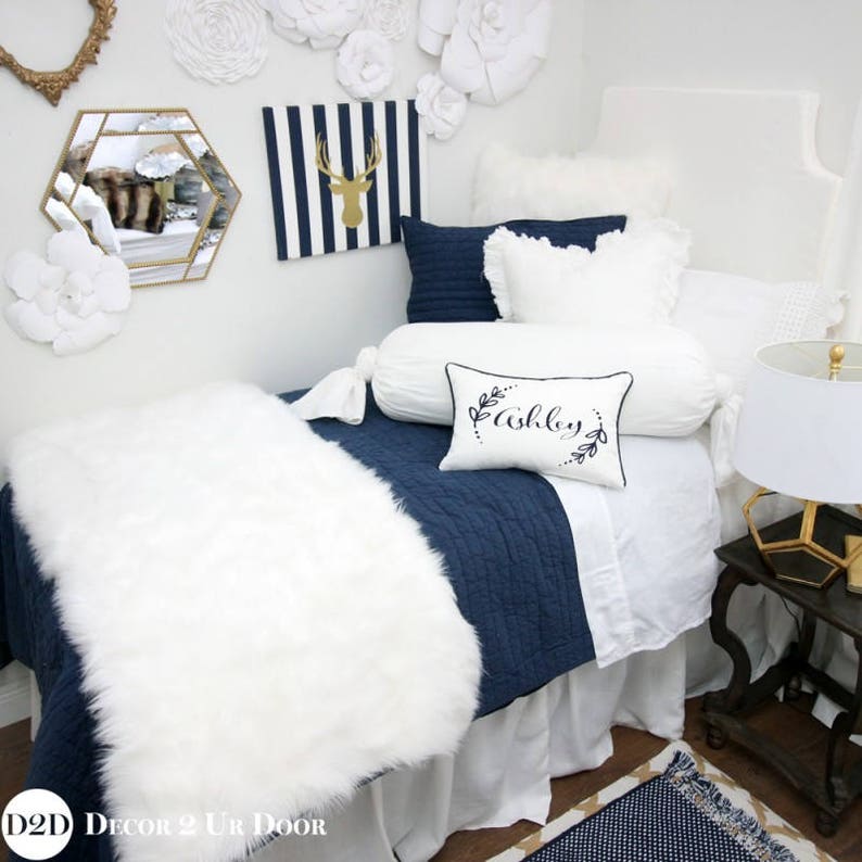 Solid White Custom Twin Xl Fabric Padded Dorm Headboard Image 0