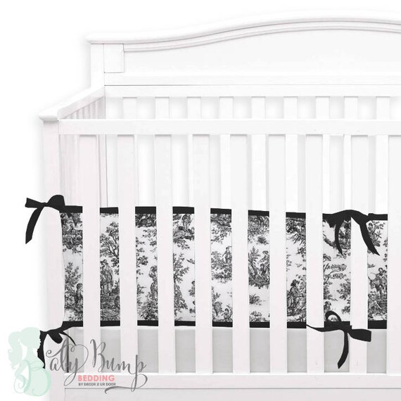black and white crib bumper