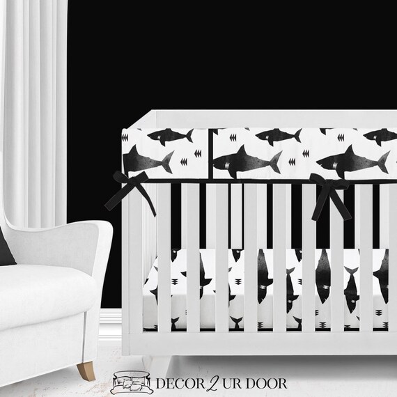 baby boy shark crib bedding