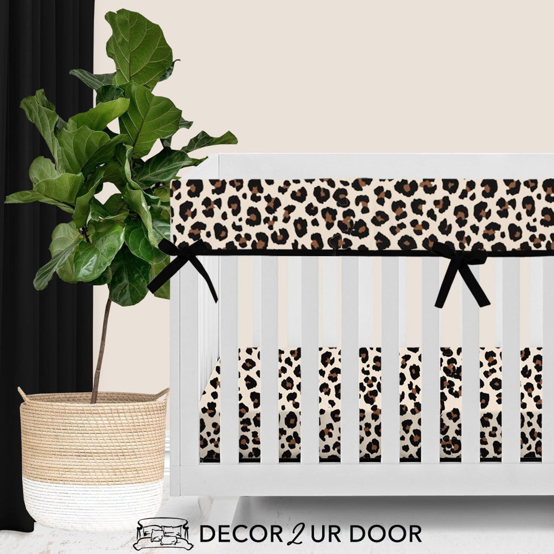 Ivory Brown Black Cheetah Print Modern Gender Neutral Baby Etsy