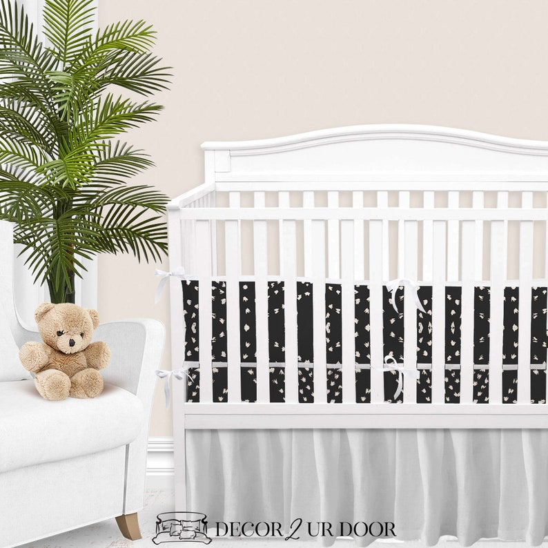 Charcoal Boho Tile Gender Neutral Baby Bedding Boho Nursery Etsy