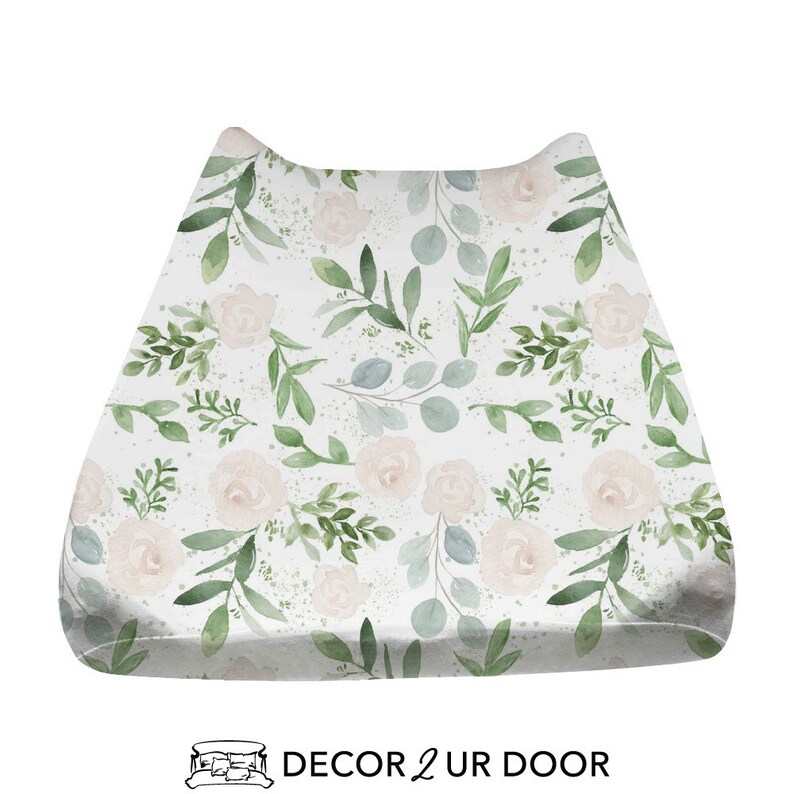 Pastel Floral & Eucalyptus Baby Changing Pad Cover Floral Etsy