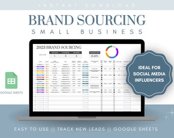 Brand Partnership Sourcing | New Leads, Client Tracker, Social Media Influencer, Partnership Tracker, Small Business Organizing, Sales