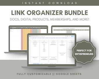 Link Organizer Template || Etsy Digital Product Organizer, Course Manager, Efficiency Hack, Digital Download, Google Sheets Template