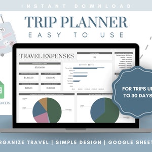 Trip Planner Template | Customizable Google Sheets Spreadsheet, Travel Planning, Holiday Vacation Organizer, Budget, Bucket List,  Packing