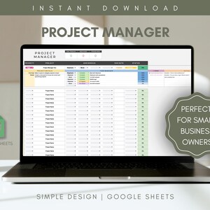 Modello di Fogli Google per Project Manager / Planner, Influencer, Download digitale, Fogli di calcolo, Organizzazione, Piccola impresa