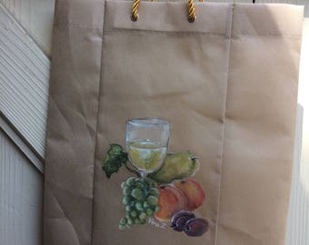 Wine Bag Hand Painted